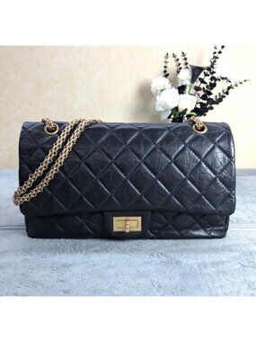Chanel 2.55 Reissue 225 Black Aged Calfskin